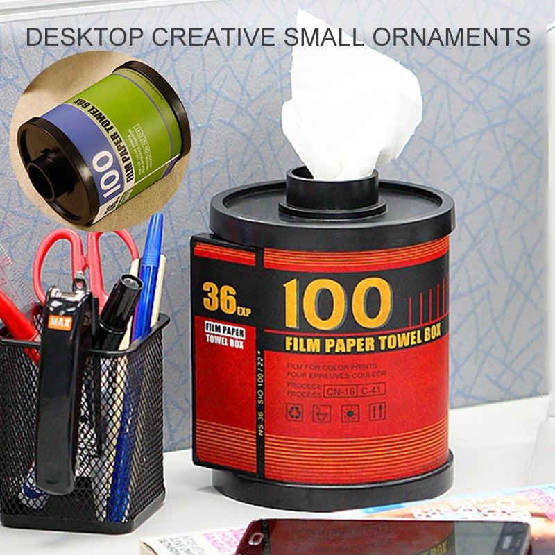 Creative Tissue Holder | Vintage Roll Paper Box Style | Multi-Functional Desktop & Bathroom Organizer